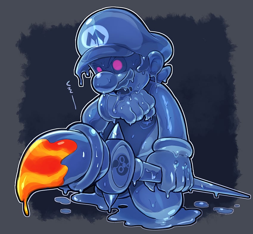 shadow mario (mario and 1 more) drawn by hoshi_(star-name2000)