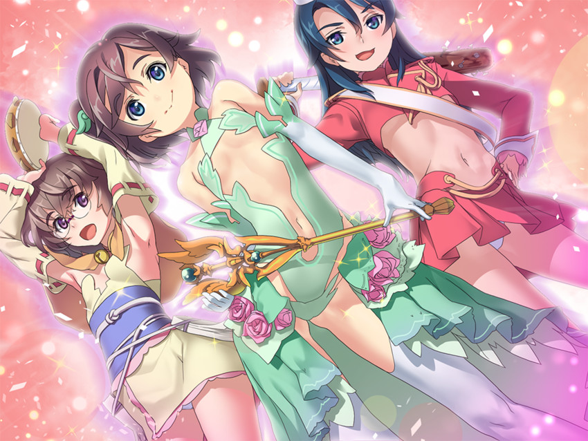 yarai meshia, yamabuki miyuki, and nakazato tomoyo (urawaza spectrum) drawn by suzuki_mei