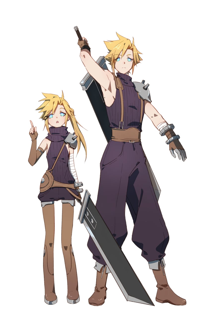 cloud strife (final fantasy and 1 more) drawn by fermium.ice