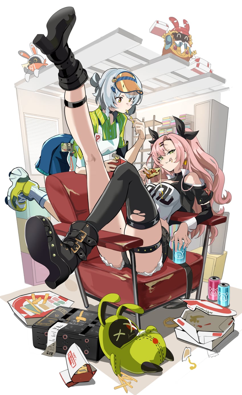 nicole demara, eous, anby demara, and amillion (zenless zone zero and 1 more) drawn by niihatigounana