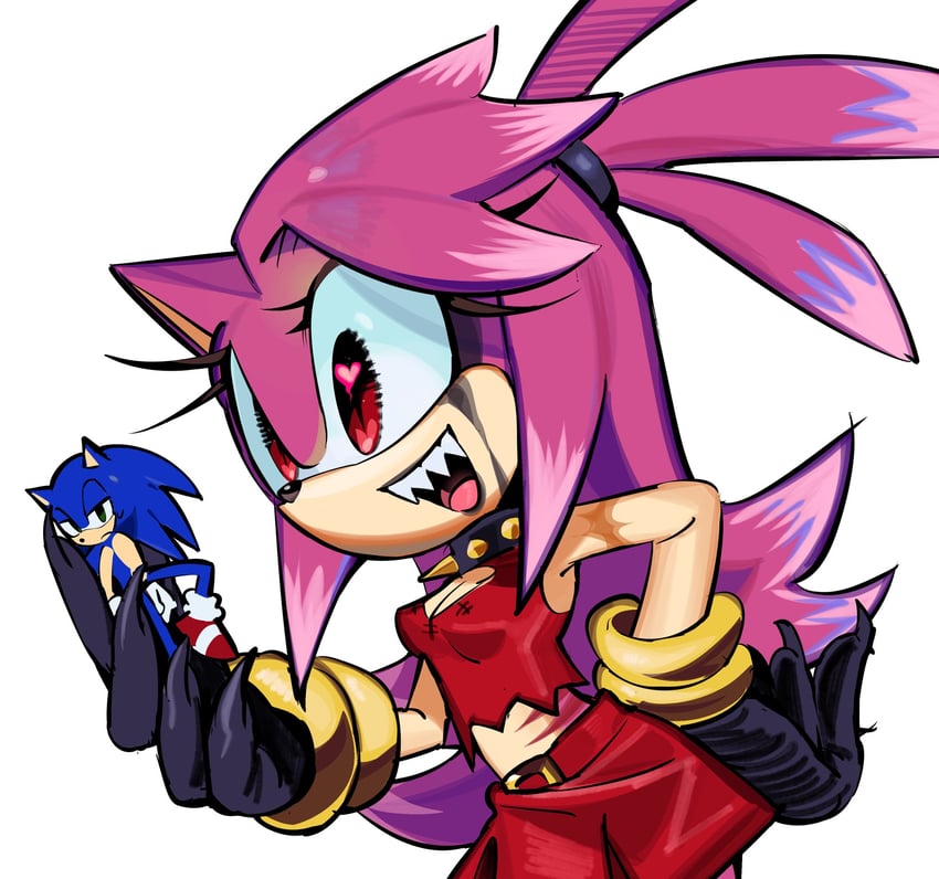 sonic the hedgehog and amy rose (sonic and 1 more) drawn by n_jiujiu99