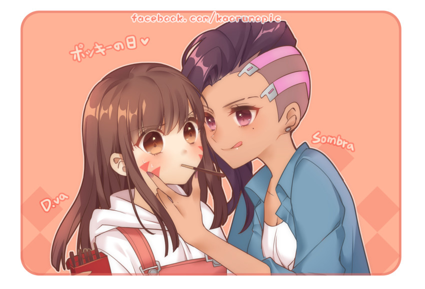 d.va and sombra (overwatch and 1 more) drawn by kaoruru_(sakuno2911)