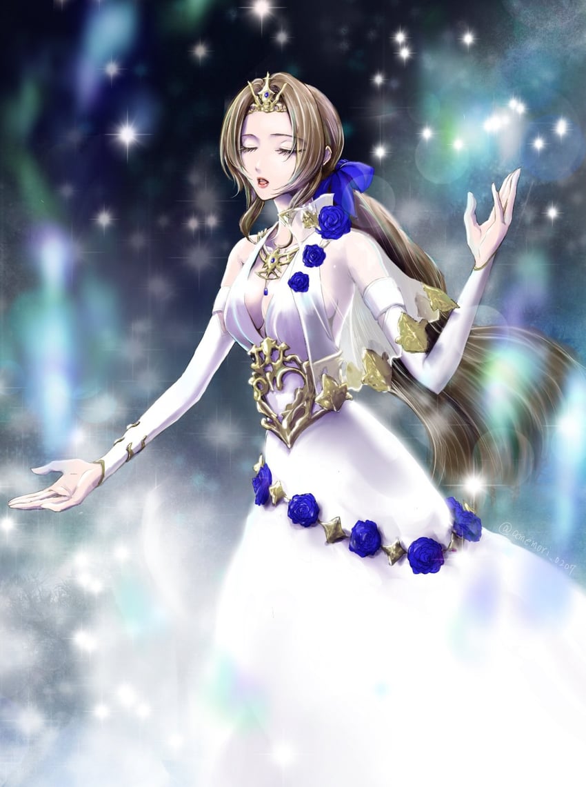 aerith gainsborough (final fantasy and 3 more) drawn by amemori_0207