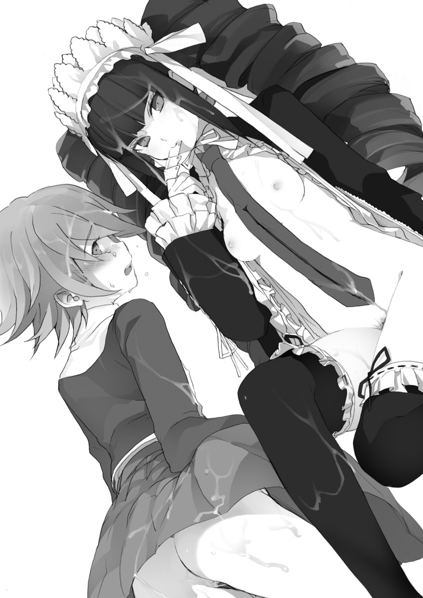 celestia ludenberg and fujisaki chihiro (danganronpa and 1 more) drawn by kaimuari