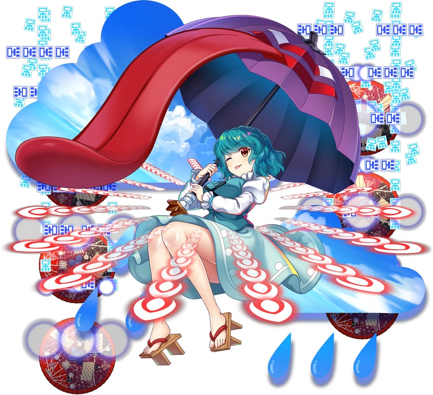 tatara kogasa (touhou and 1 more) drawn by rotte_(1109)