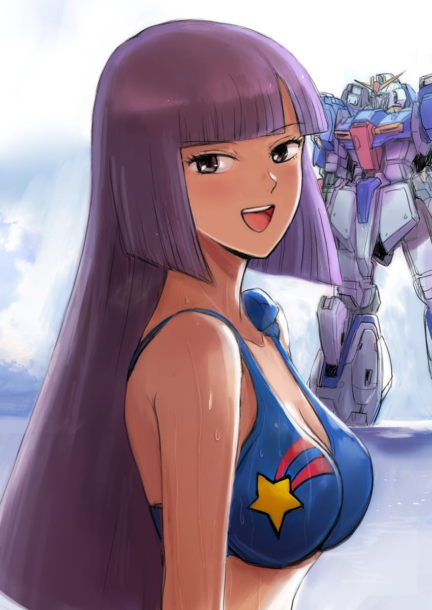 zeta gundam and roux louka (gundam and 1 more) drawn by gacha-m
