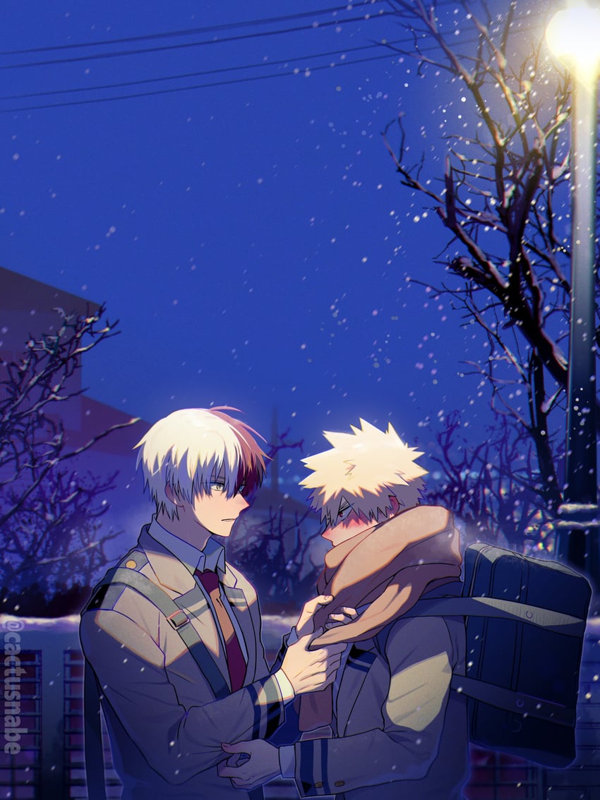 bakugou katsuki and todoroki shoto (boku no hero academia) drawn by cactusnabe