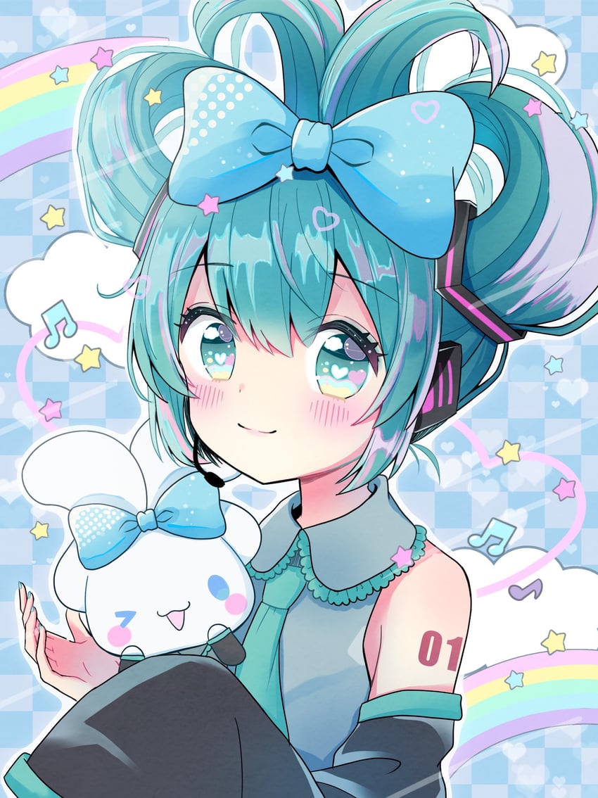 hatsune miku, cinnamoroll, and cinnamiku (vocaloid and 2 more) drawn by tasuki6918