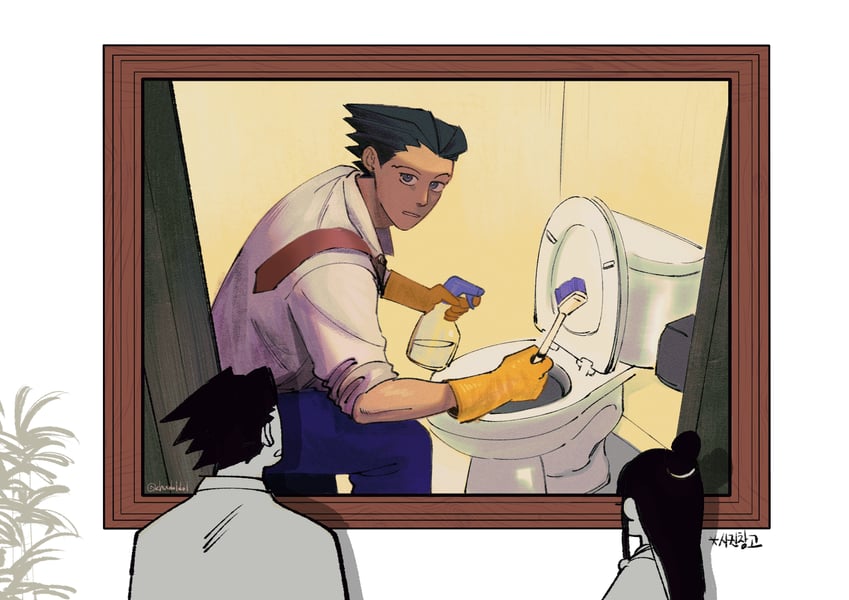 phoenix wright and maya fey (ace attorney) drawn by yon13498812