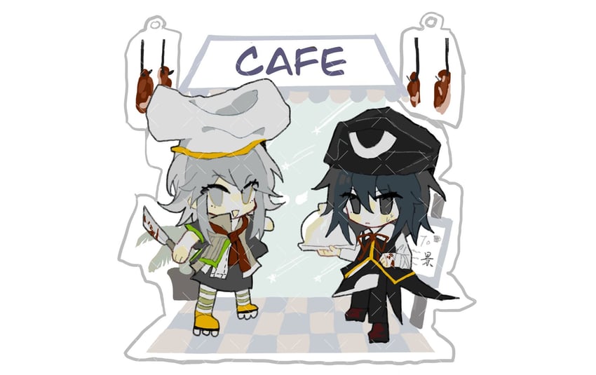 enraku tsubakura and houlen yabusame (len'en and 1 more) drawn by shengji