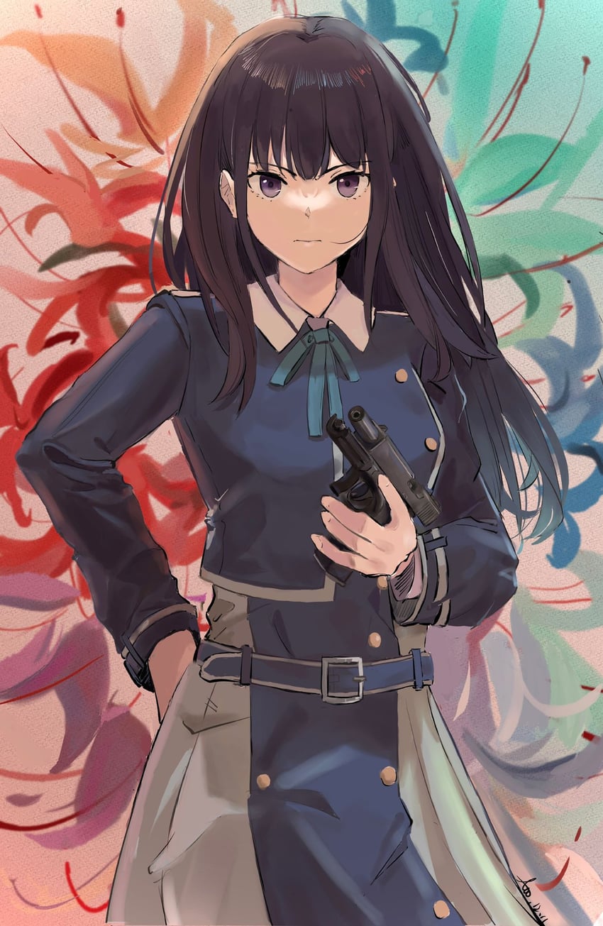 inoue takina (lycoris recoil) drawn by timberg12138