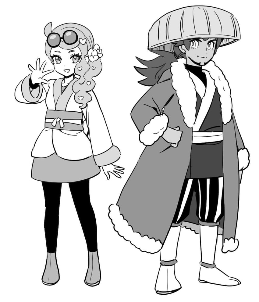 leon and sonia (pokemon and 1 more) drawn by dede_(qwea_00000)