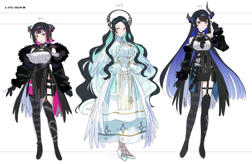 nerissa ravencroft, jailbird, shadow, aradia ravencroft, and malpha ravencroft (hololive and 1 more) drawn by yomosaka