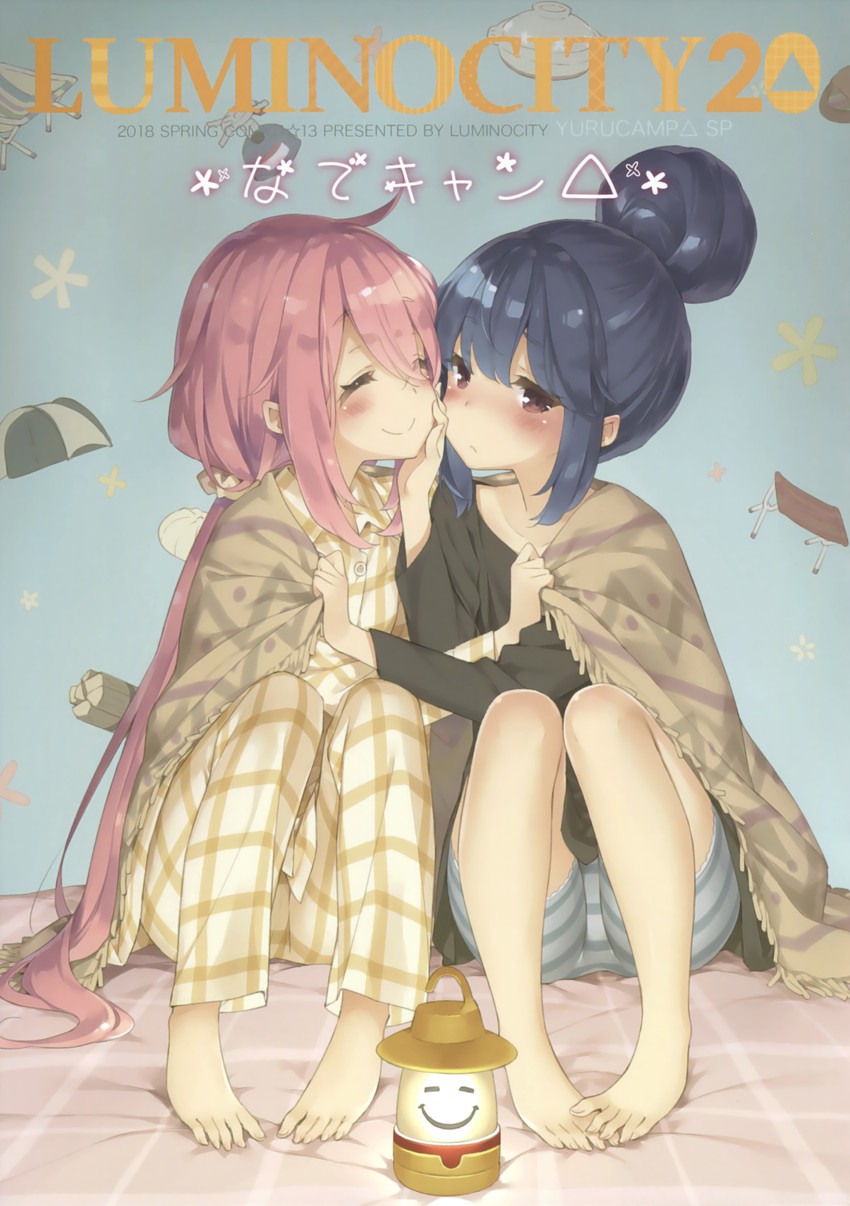 shima rin and kagamihara nadeshiko (yurucamp) drawn by kani_biimu