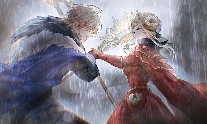edelgard von hresvelg and dimitri alexandre blaiddyd (fire emblem and 1 more) drawn by soma_otakuu