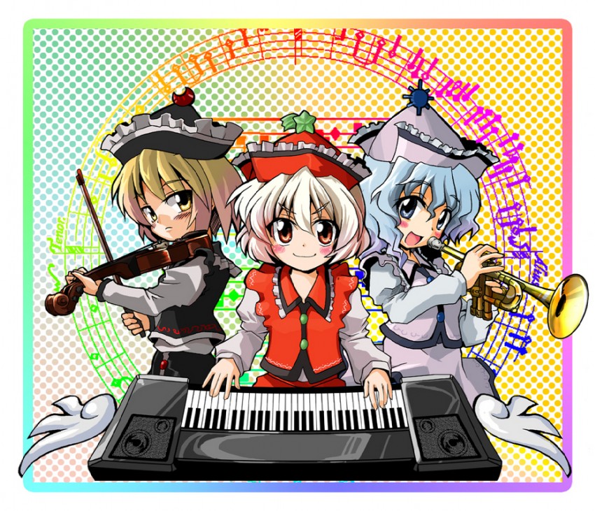 lunasa prismriver, merlin prismriver, and lyrica prismriver (touhou) drawn by kotojima_motoki