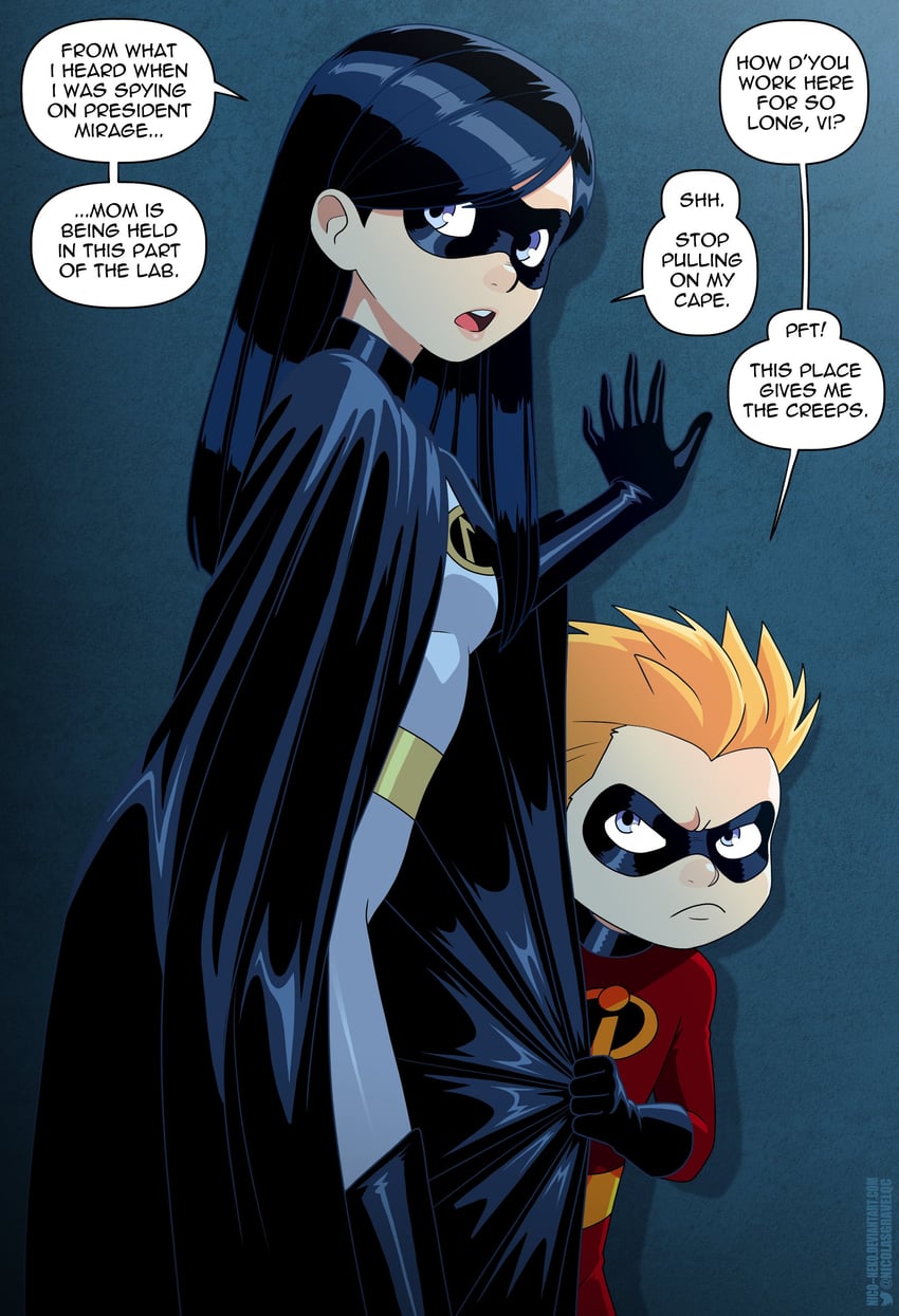 violet parr and dash parr (the incredibles) drawn by nico-neko