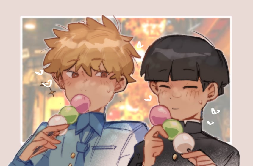 kageyama shigeo and hanazawa teruki (mob psycho 100) drawn by mp100days