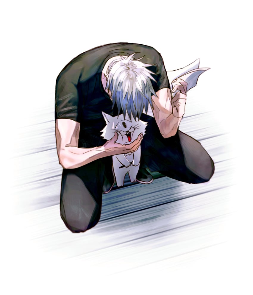 gojou satoru and akutami gege (jujutsu kaisen) drawn by yoon_(dmsco1803)