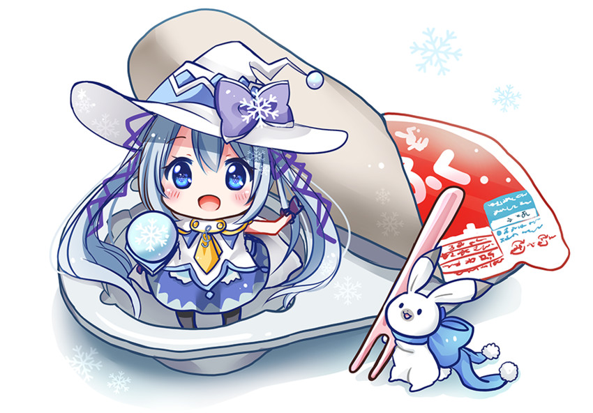 hatsune miku, yuki miku, and rabbit yukine (vocaloid and 1 more) drawn by snowmi