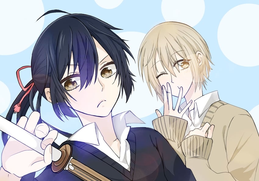 fuji shirou and sengoku mei (mizutama honey boy) drawn by shamu_neko_(user_ksjg8335)
