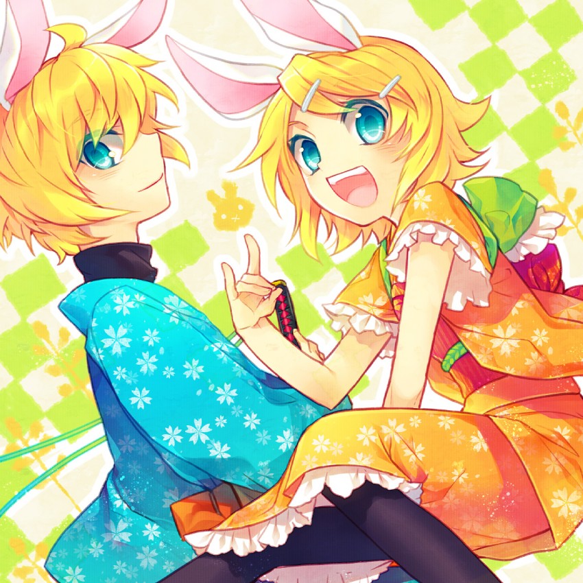 kagamine rin and kagamine len (vocaloid) drawn by renta_(deja-vu)