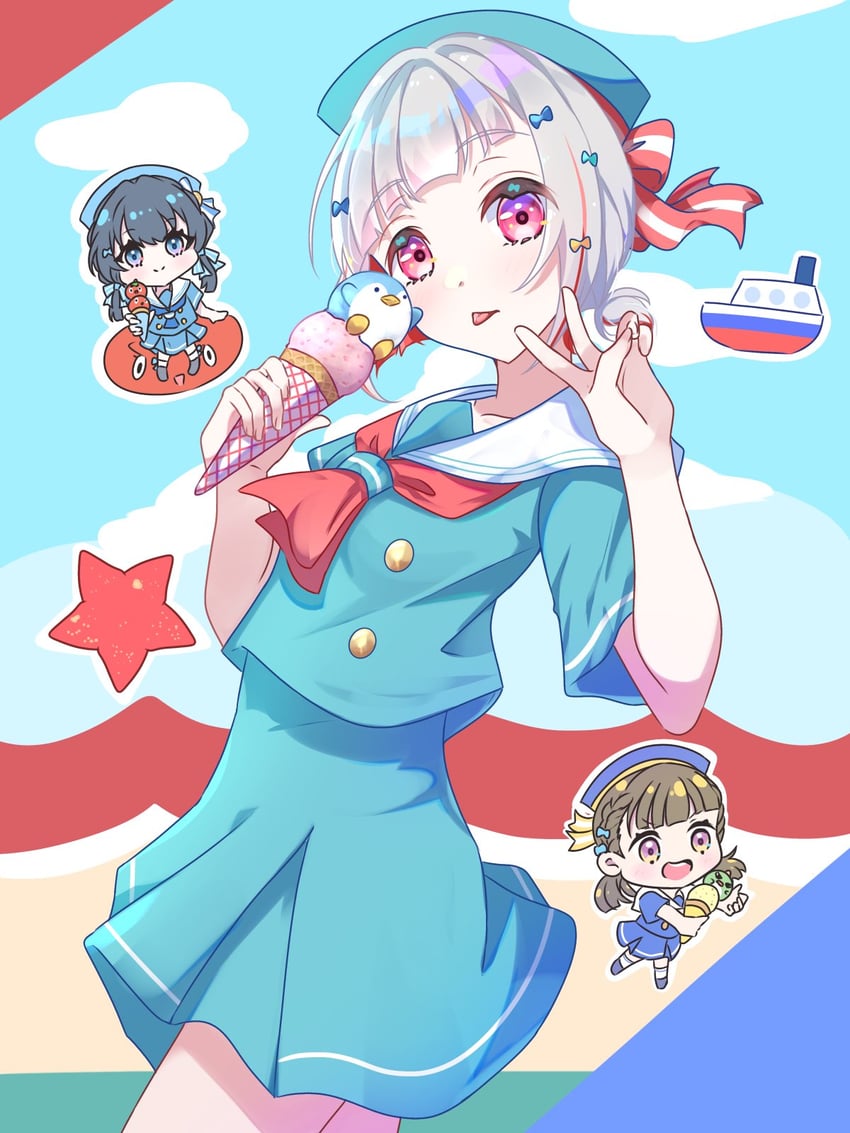murano sayaka, yugiri tsuzuri, kachimachi kosuzu, and gonzales (love live! and 2 more) drawn by sakari_(pear_8_ll)