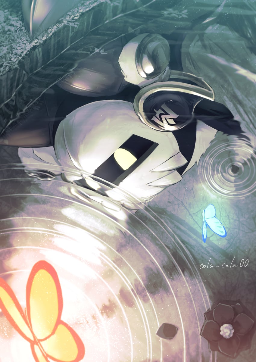 meta knight, morpho knight, and papi (kirby) drawn by cola_cola00