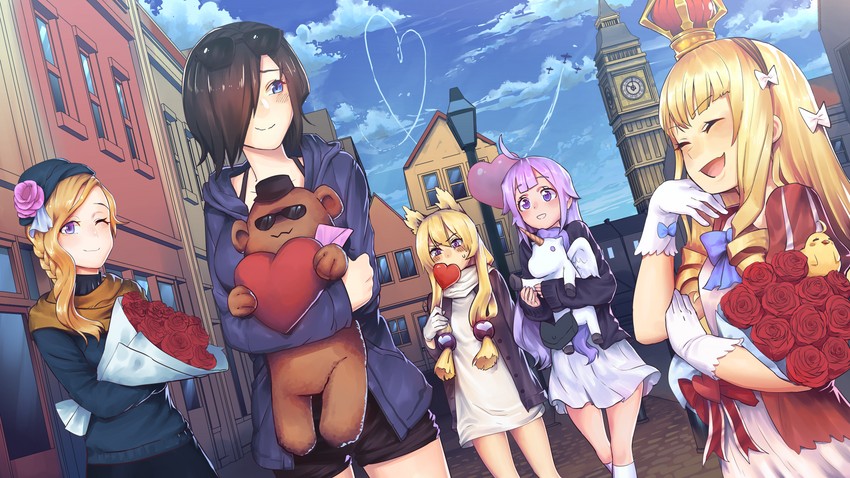 unicorn, queen elizabeth, hood, warspite, and ark royal (azur lane) drawn by shinidei