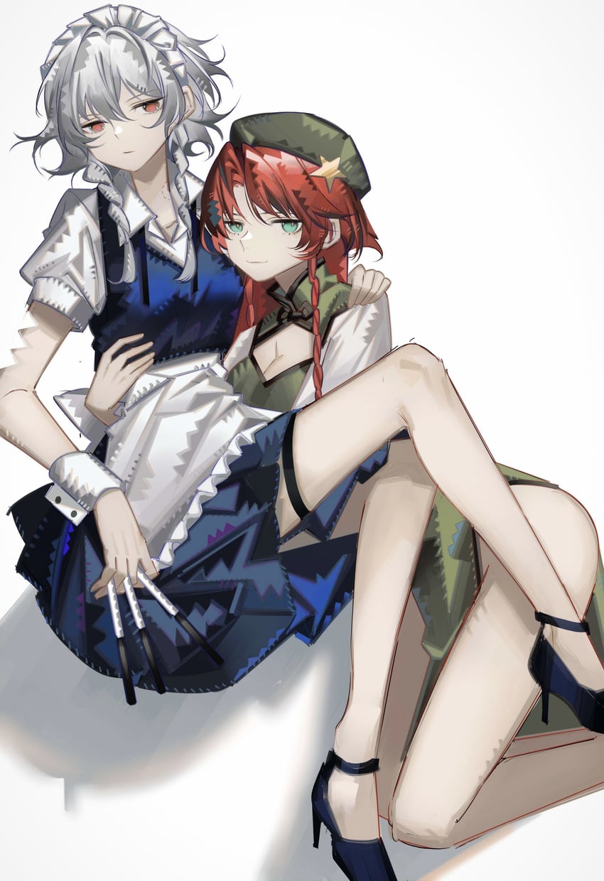 izayoi sakuya and hong meiling (touhou) drawn by rin_lingsong