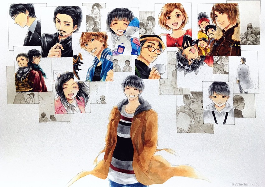kiryuu sento, banjou ryuuga, isurugi souichi, himuro gentoku, sawatari kazumi, and 12 more (kamen rider and 1 more) drawn by ruchi_(nxje5533)