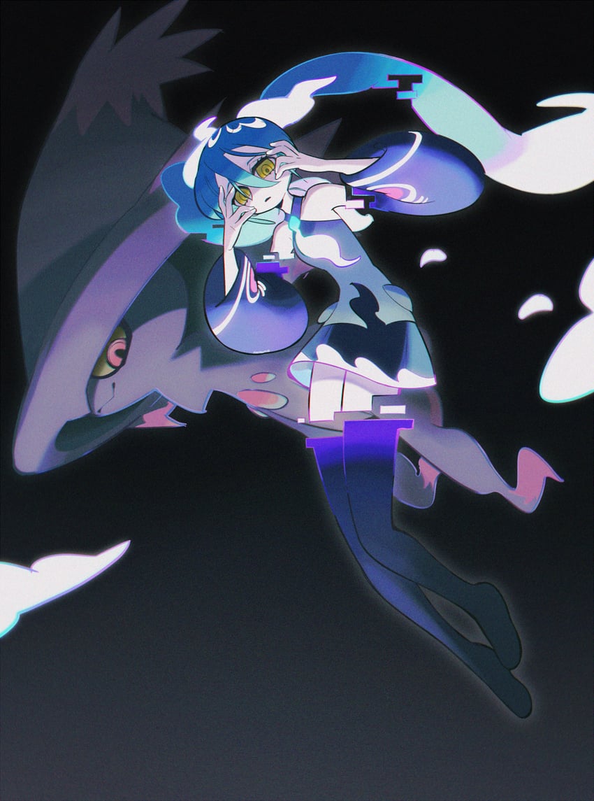 hatsune miku, mismagius, and ghost miku (pokemon and 2 more) drawn by moonagvaze