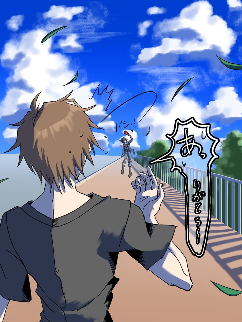 fudo yusei and konami-kun (yu-gi-oh! and 2 more) drawn by user_tgrs5773
