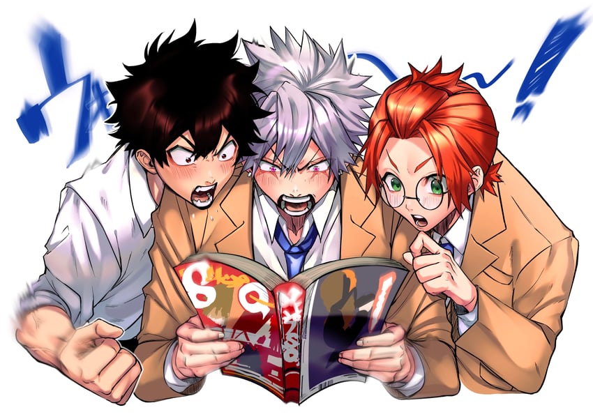 mogari shishikuno, kanzaki kaoru, and eugene korekishi (phantom busters) drawn by seishou