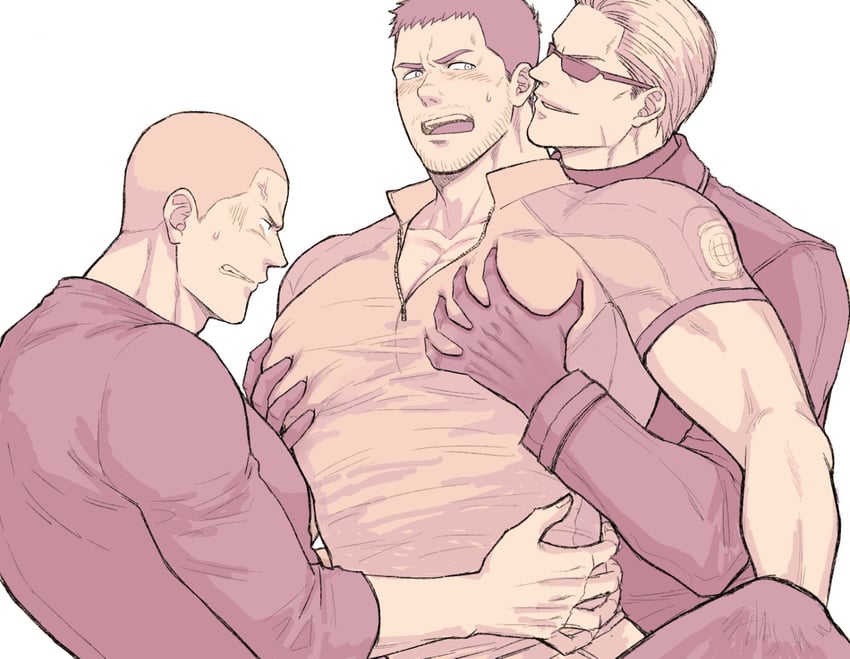 chris redfield, albert wesker, and jake muller (resident evil and 2 more) drawn by you_mama_n