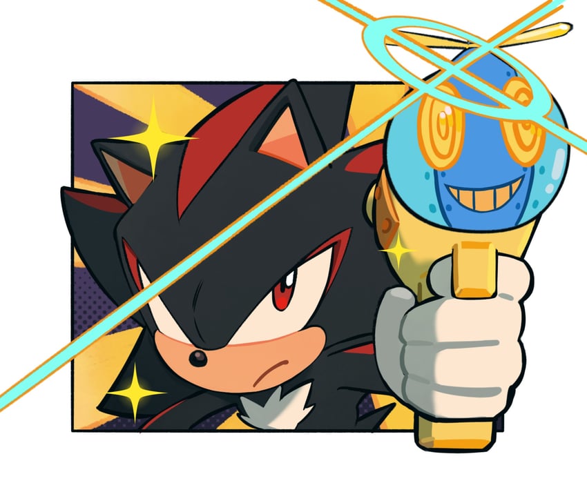 shadow the hedgehog and omochao (sonic and 1 more) drawn by yicuojinan