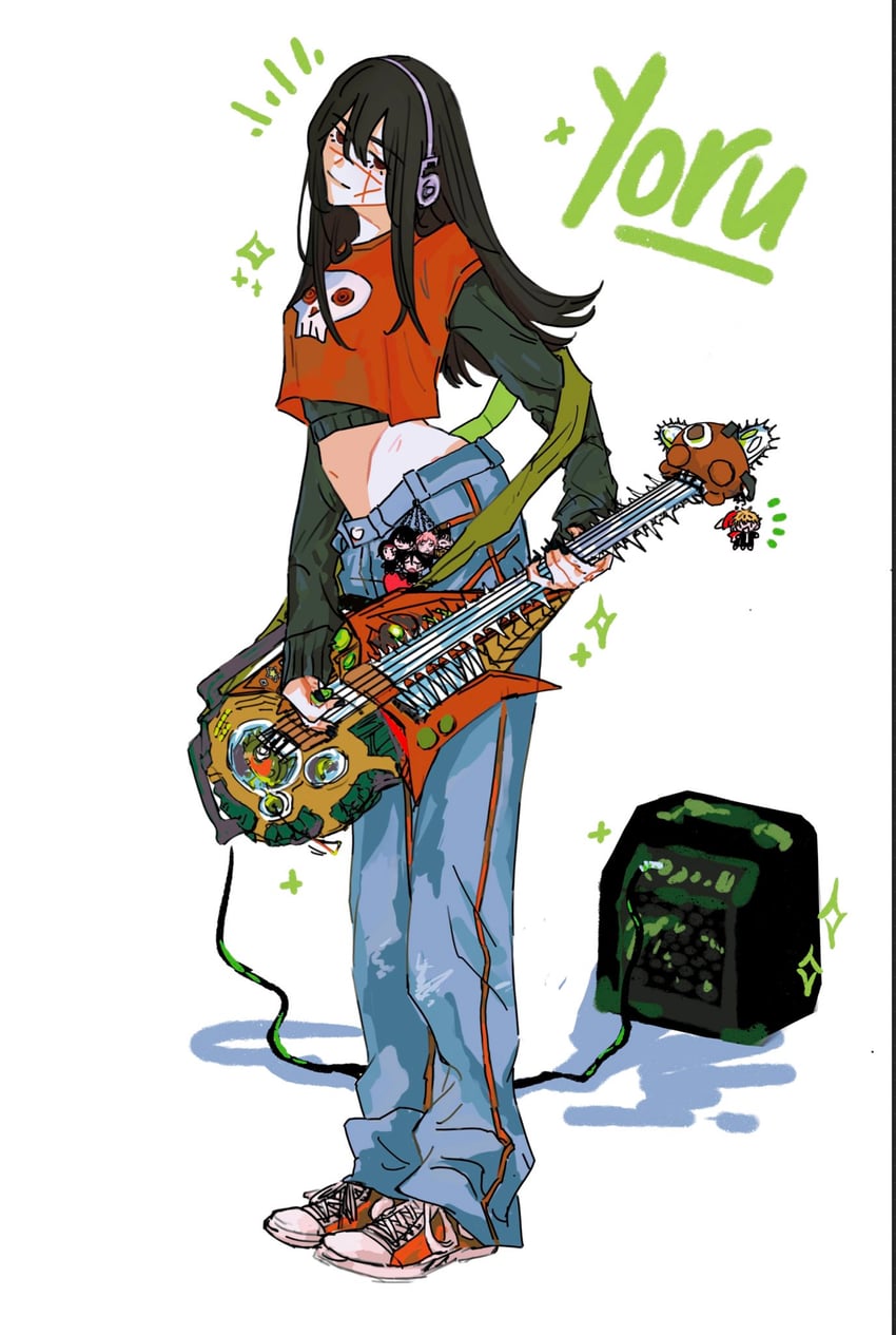 denji, yoru, pochita, fami, yoshida hirofumi, and 3 more (chainsaw man) drawn by emzok