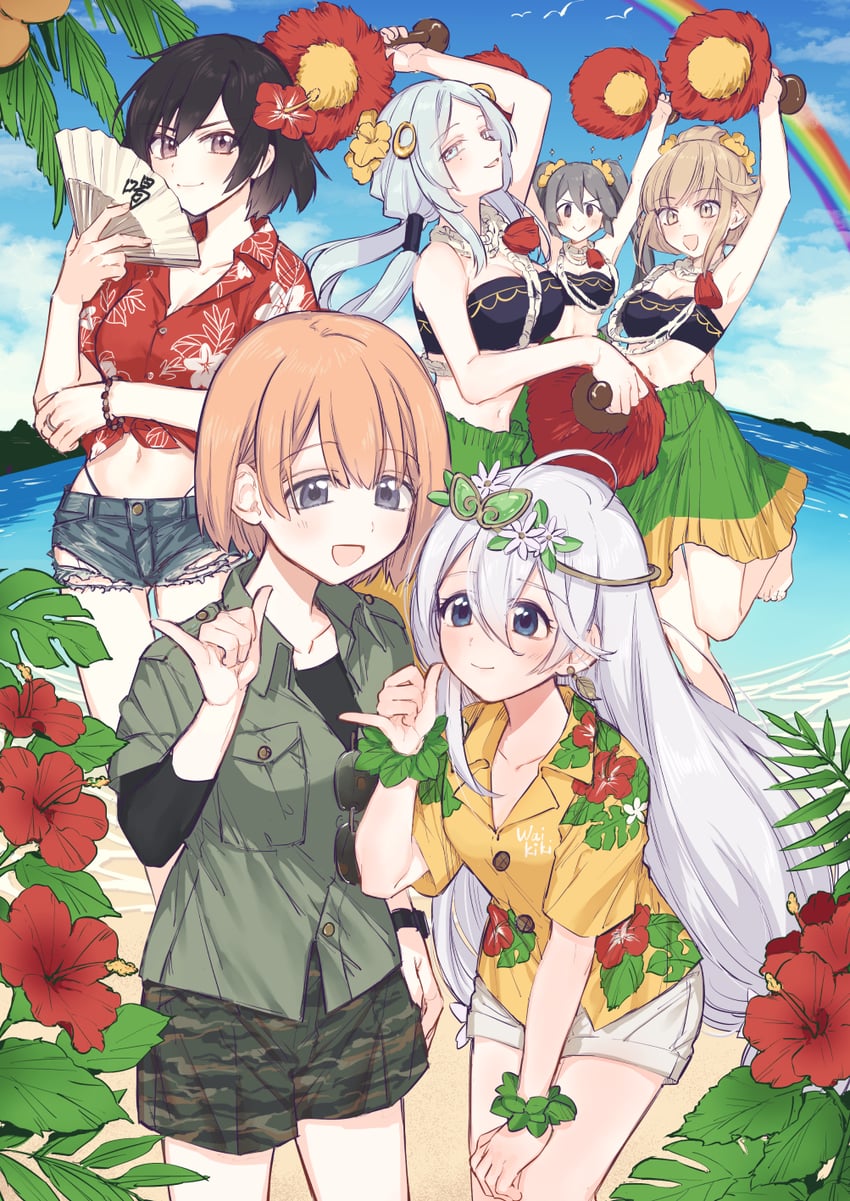 tokime shizuka, toki sunao, hiroe chiharu, miura asahi, aoba chika, and 1 more (mahou shoujo madoka magica and 1 more) drawn by yukishiro_(hitsuji)