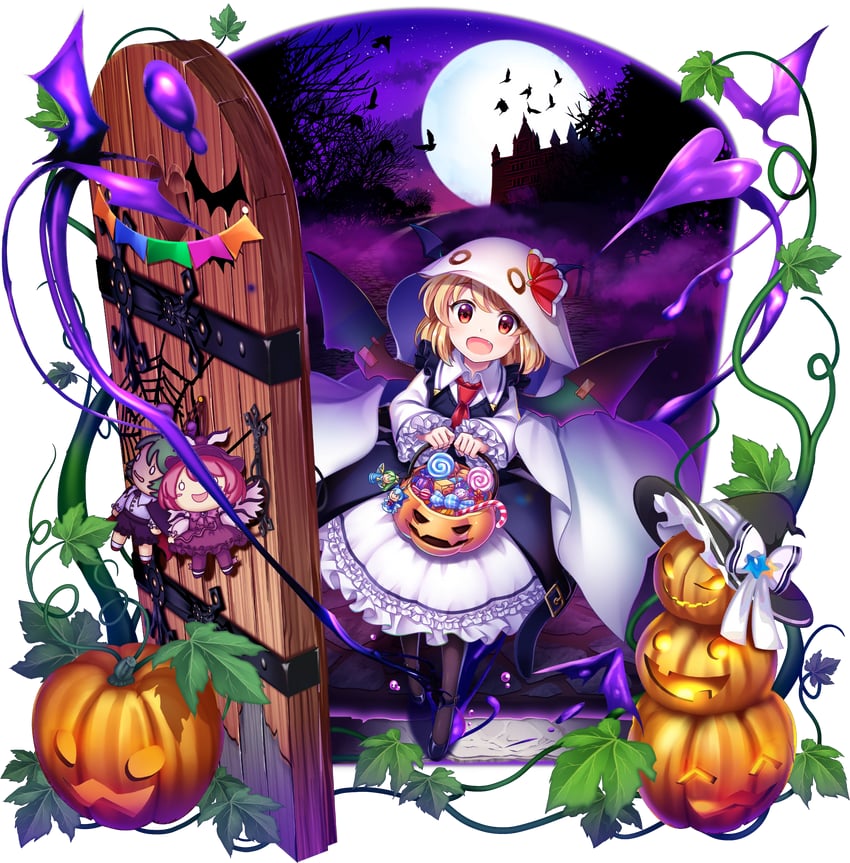 rumia, mystia lorelei, koakuma, and wriggle nightbug (touhou and 1 more) drawn by rotte_(1109)