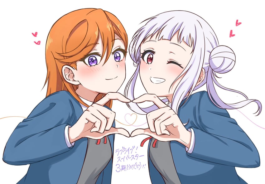 shibuya kanon and arashi chisato (love live! and 1 more) drawn by aziazi014