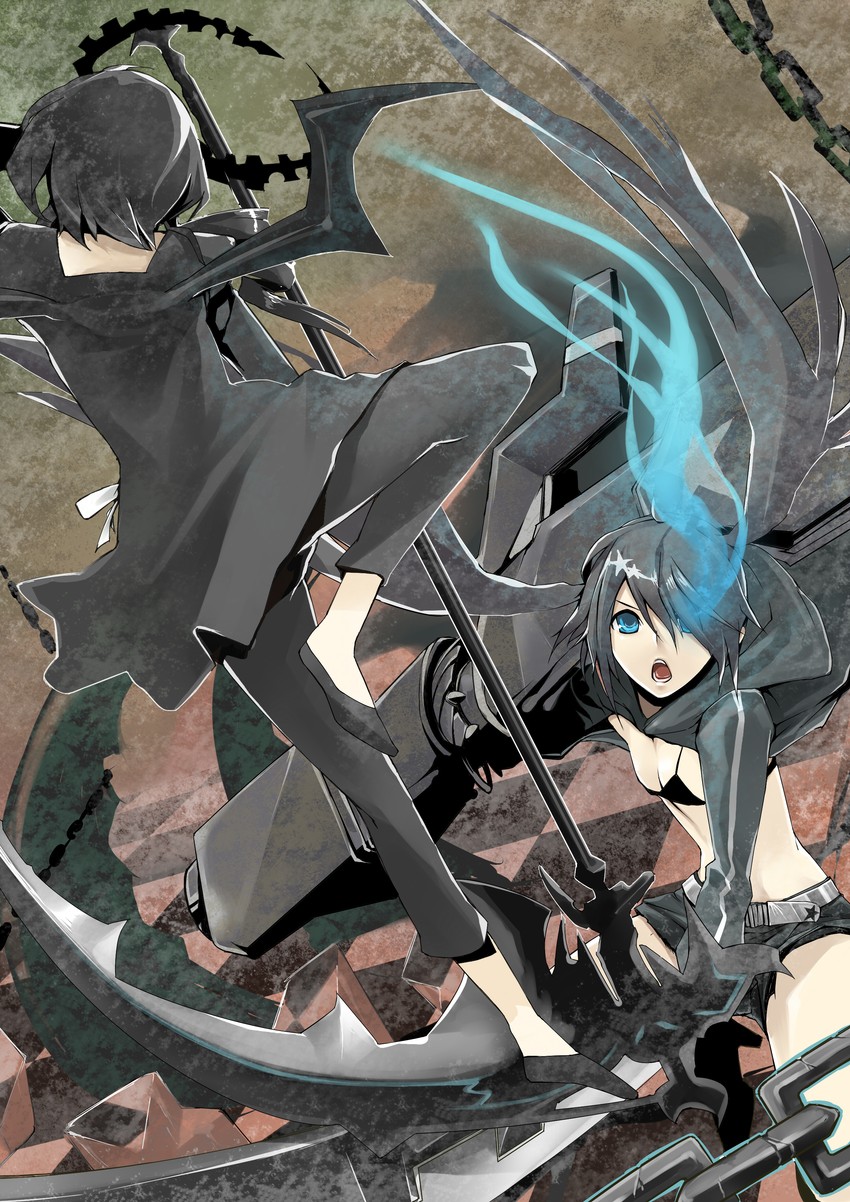 black rock shooter and dead master (black rock shooter) drawn by er-mint