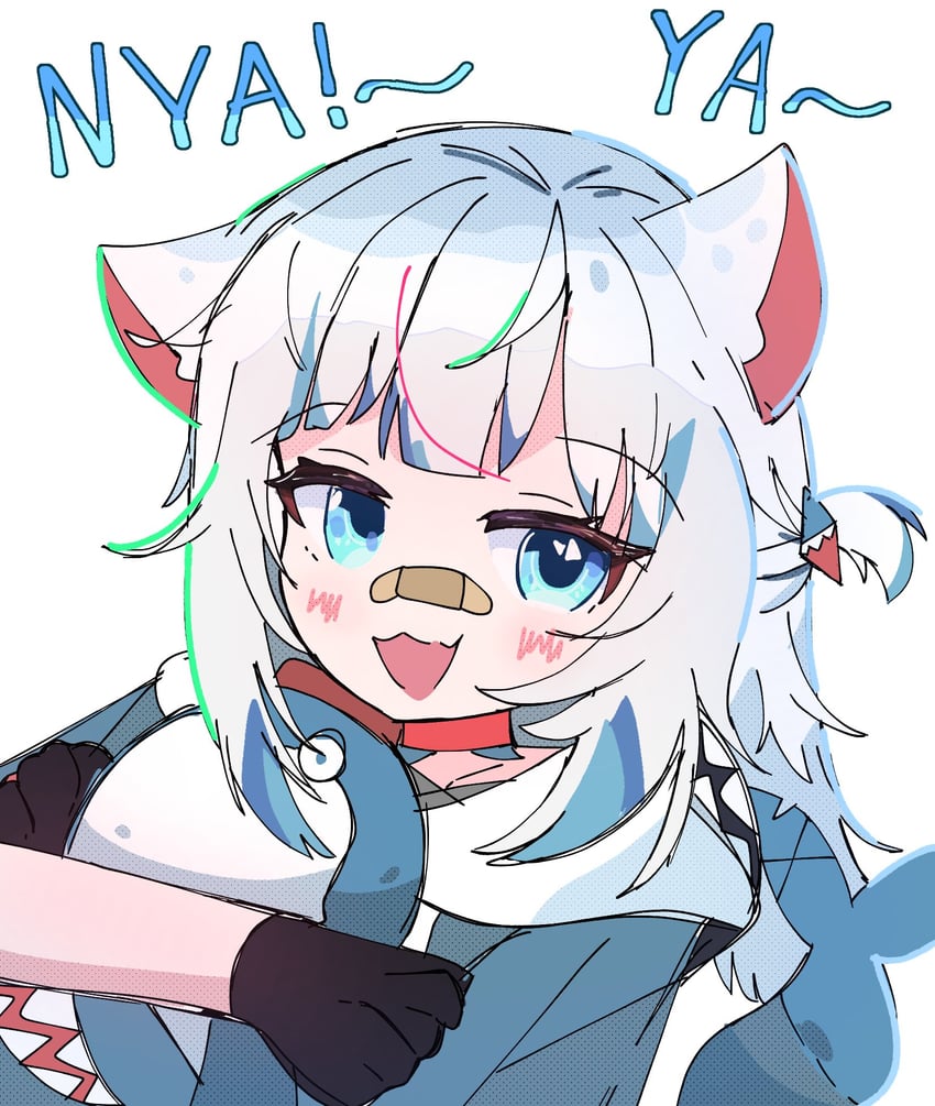 gawr gura and bloop (hololive and 1 more) drawn by koyoinacho