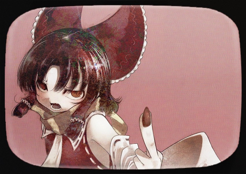 hakurei reimu and benikurage (touhou and 1 more) drawn by koohee