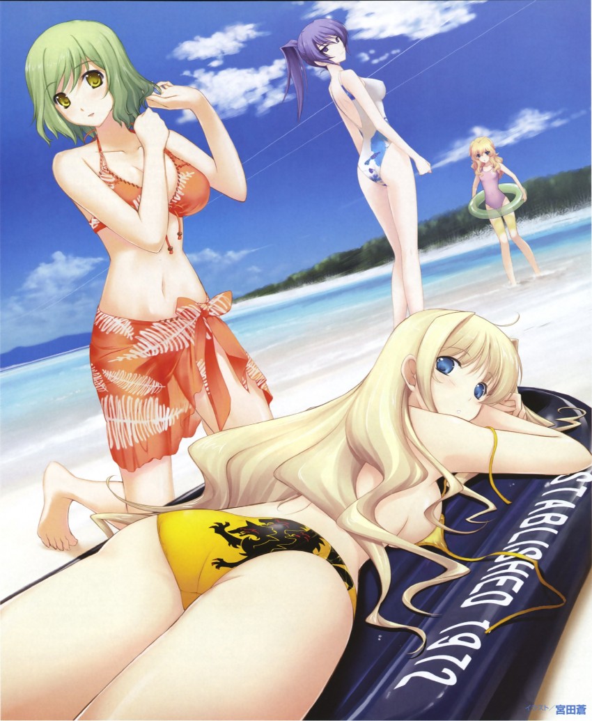 ilfriede von feulner, bernadette le tigre de la riviere, lunateresia von wizleben, and helgarose von falkenmayer (muv-luv and 3 more) drawn by miyata_sou