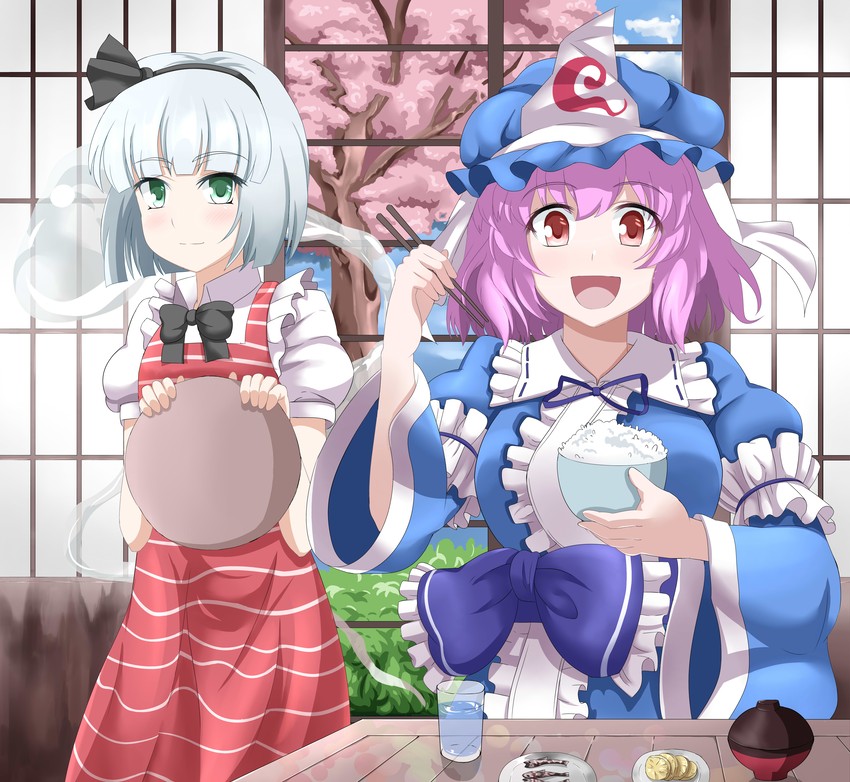 konpaku youmu and saigyouji yuyuko (touhou) drawn by e.o.