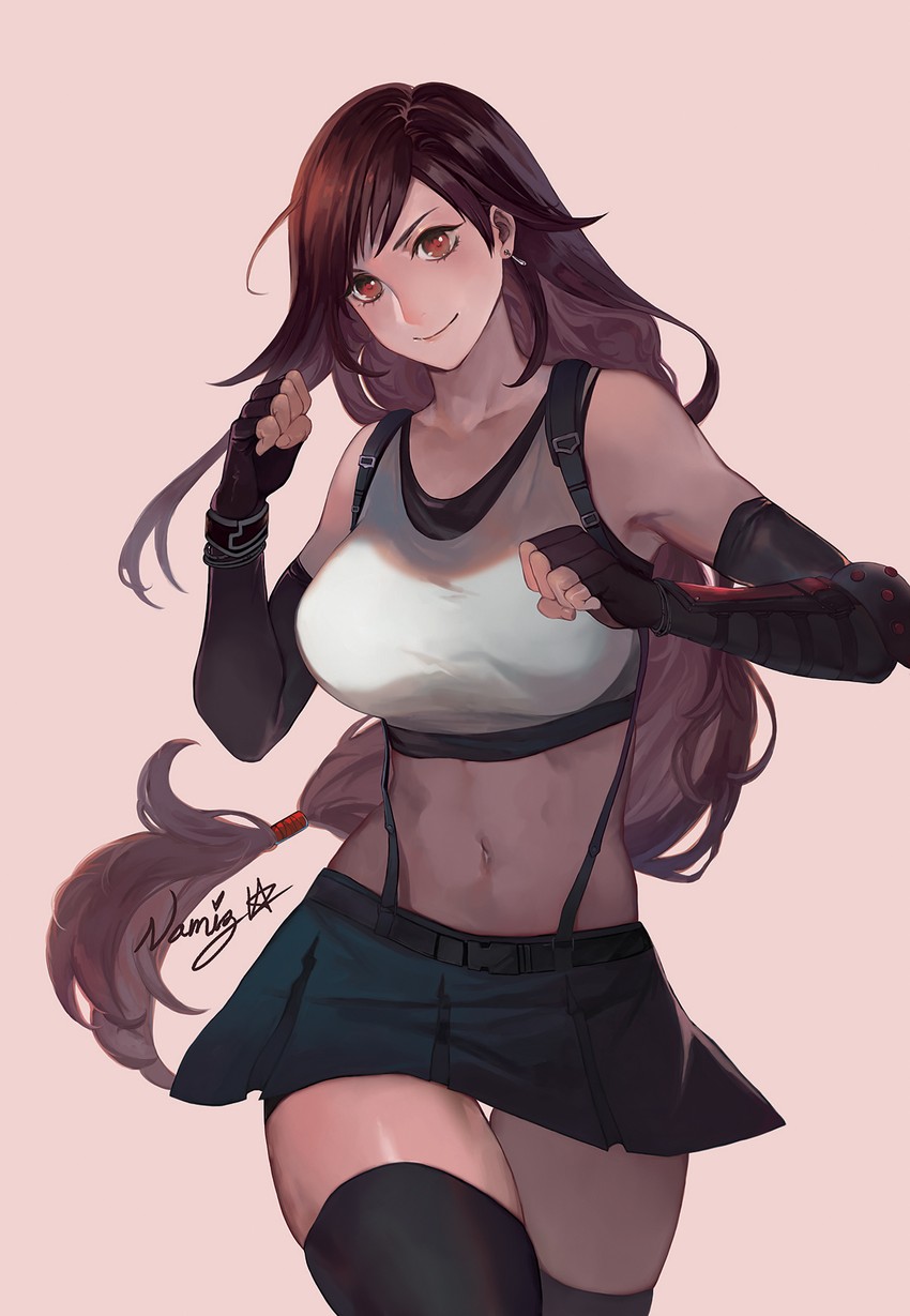 tifa lockhart (final fantasy and 2 more) drawn by my-cooma