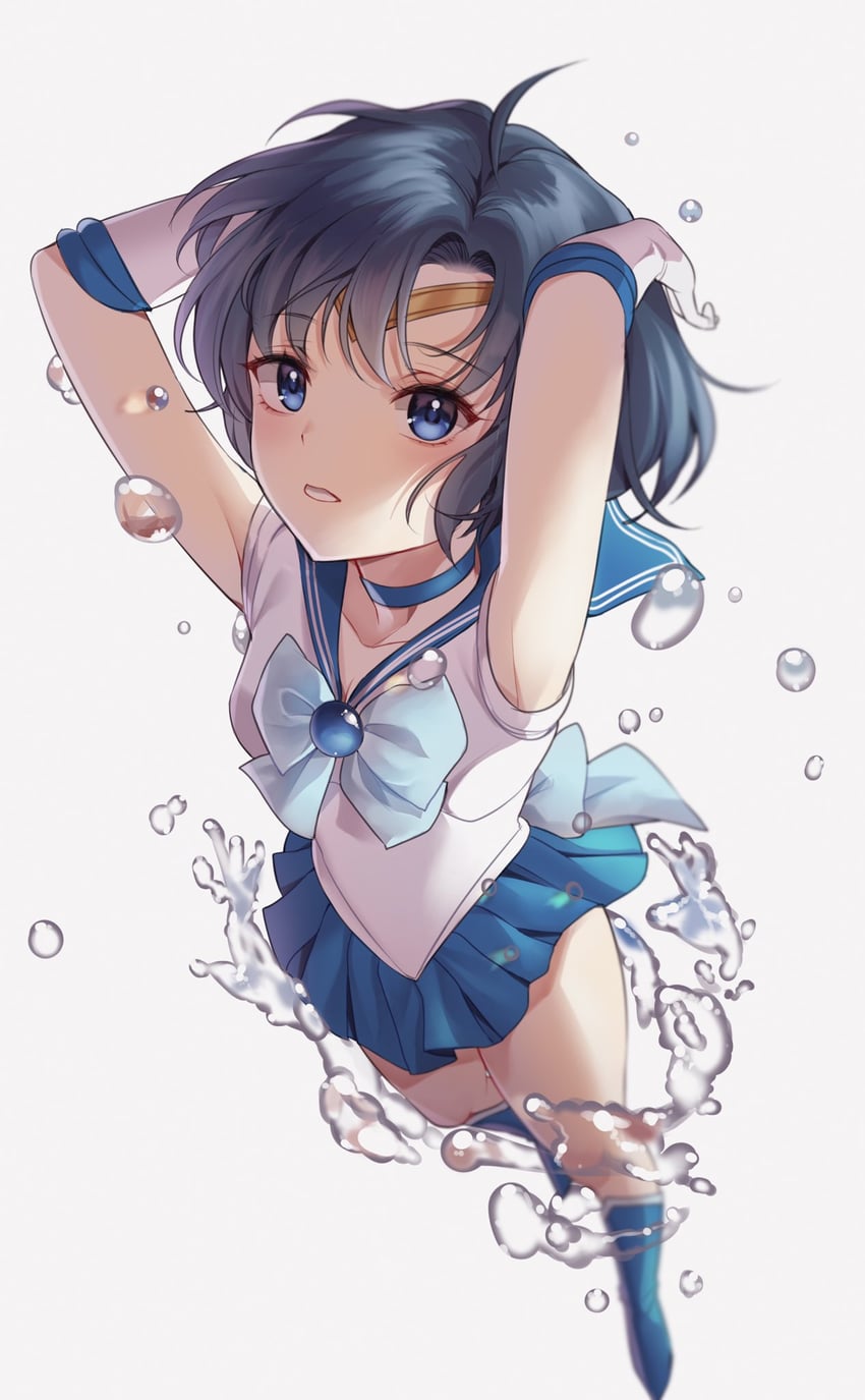mizuno ami and sailor mercury (bishoujo senshi sailor moon) drawn by ddungddang