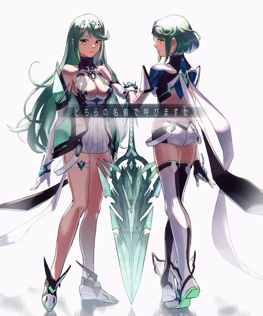 pyra, mythra, and pneuma (xenoblade chronicles and 1 more) drawn by pito_(pitosan)