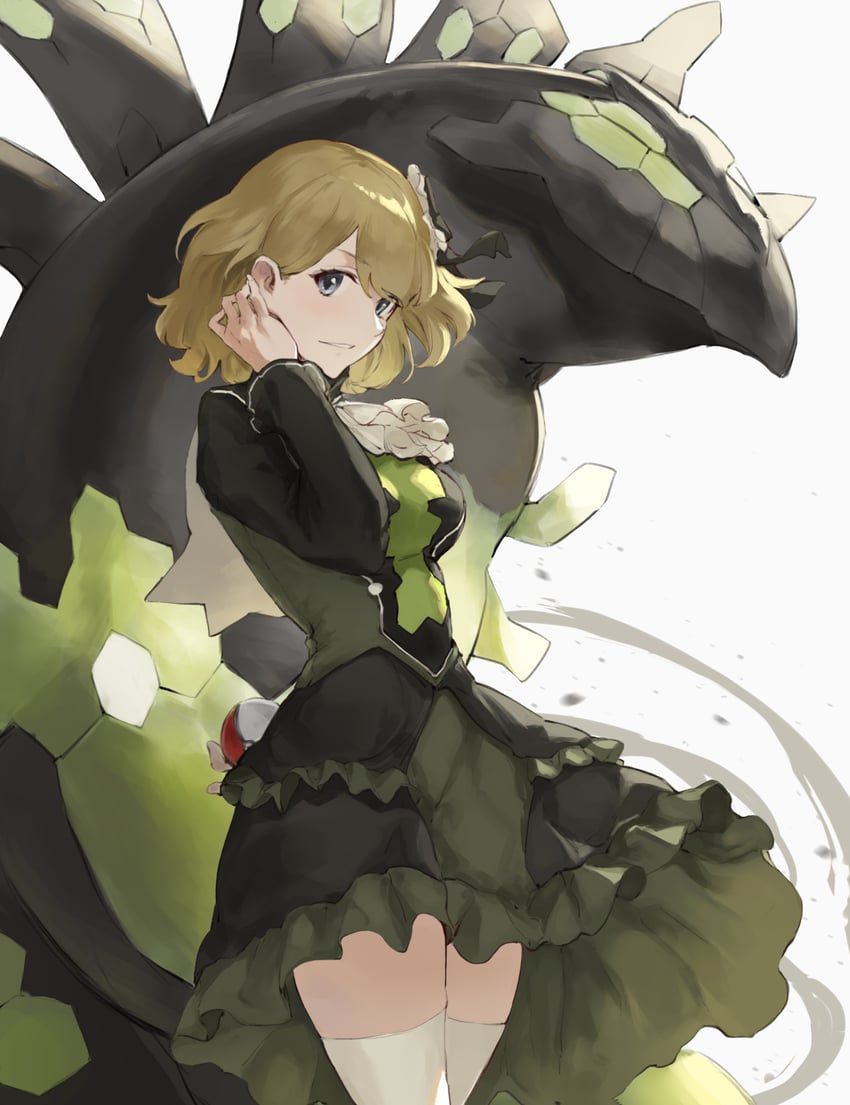 serena and zygarde (pokemon and 1 more) drawn by jojobirdz