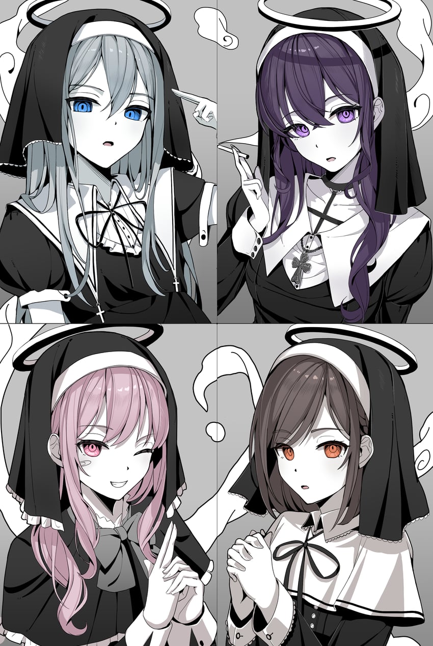 asahina mafuyu, shinonome ena, akiyama mizuki, and yoisaki kanade (project sekai and 1 more) drawn by nun_nu